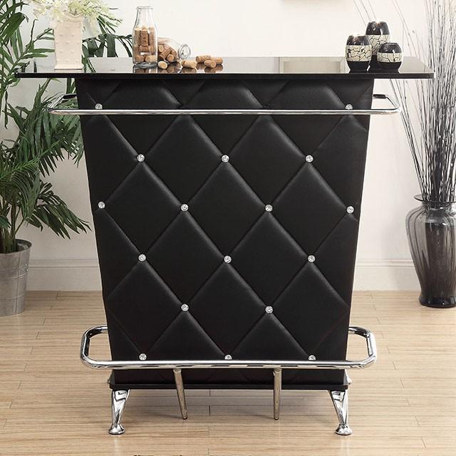 Fuero Black/Chrome Bar Table (K/D) - Furniture Stars (Chicago, IL)