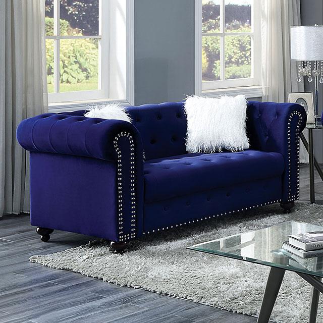 GIACOMO Loveseat, Blue - Furniture Stars (Chicago, IL)