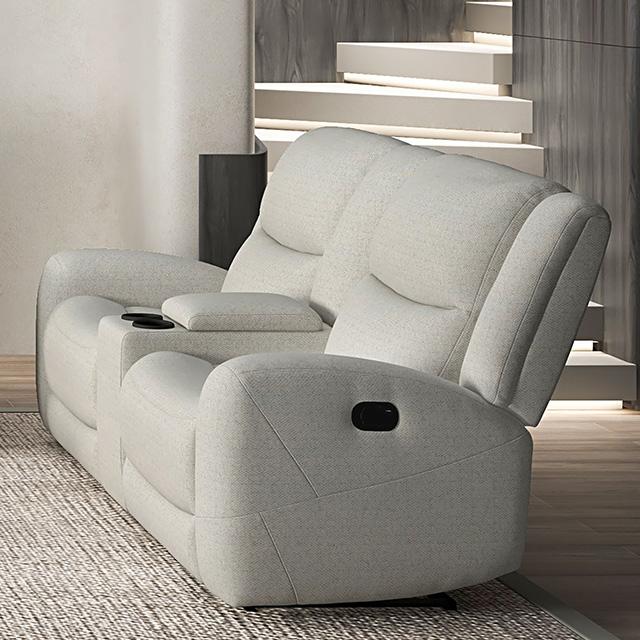 Giraldus Manual Recliner Loveseat w/ Console - Furniture Stars (Chicago, IL)