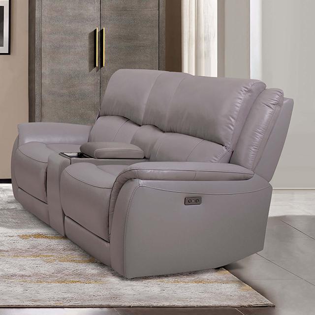 GORGIUS Power Loveseat, Light Gray - Furniture Stars (Chicago, IL)
