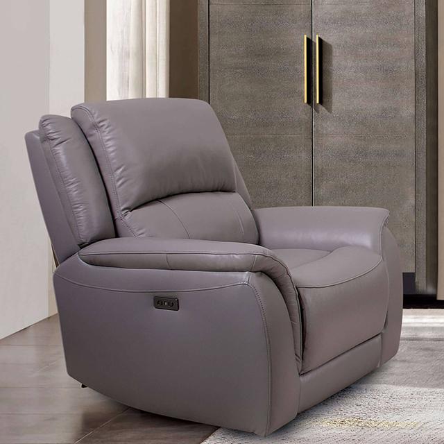 GORGIUS Power Recliner, Light Gray - Furniture Stars (Chicago, IL)