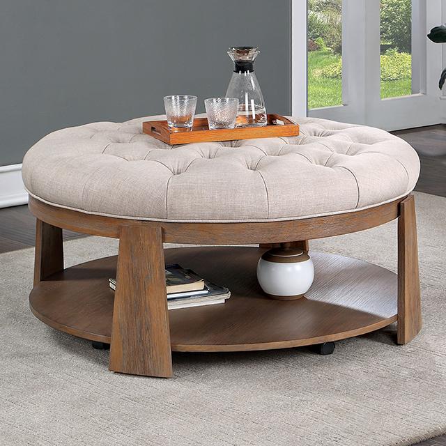 GUIS Round Coffee Table, Beige - Furniture Stars (Chicago, IL)