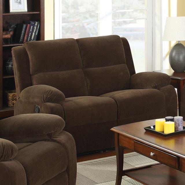 Haven Dark Brown Love Seat w/ 2 Recliners - Furniture Stars (Chicago, IL)
