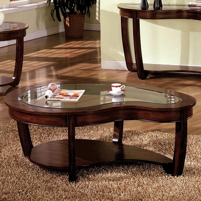 Crystal Falls Dark Cherry Coffee Table - Furniture Stars (Chicago, IL)