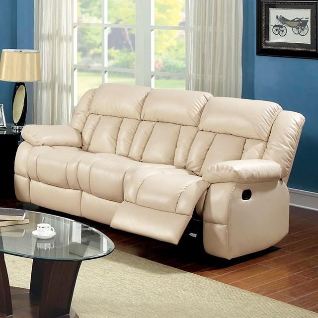 Barbado Ivory Sofa w/ 2 Recliners - Furniture Stars (Chicago, IL)