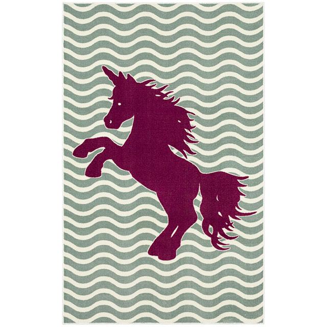 BARON 5' X 8', Area Rug, Horse, Sage Green/Fuchsia - Furniture Stars (Chicago, IL)