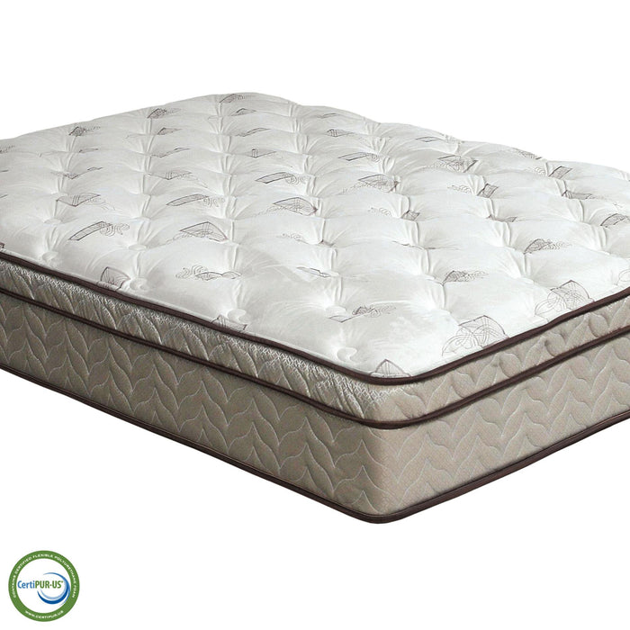 Lilium White/Brown 13" Euro Pillow Top Mattress, E.King - Furniture Stars (Chicago, IL)