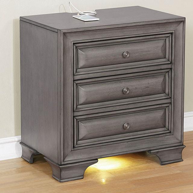 Brandt Gray Night Stand - Furniture Stars (Chicago, IL)