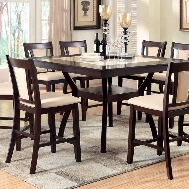 BRENT II Dark Cherry/Ivory Counter Ht. Table w/ Insert - Furniture Stars (Chicago, IL)