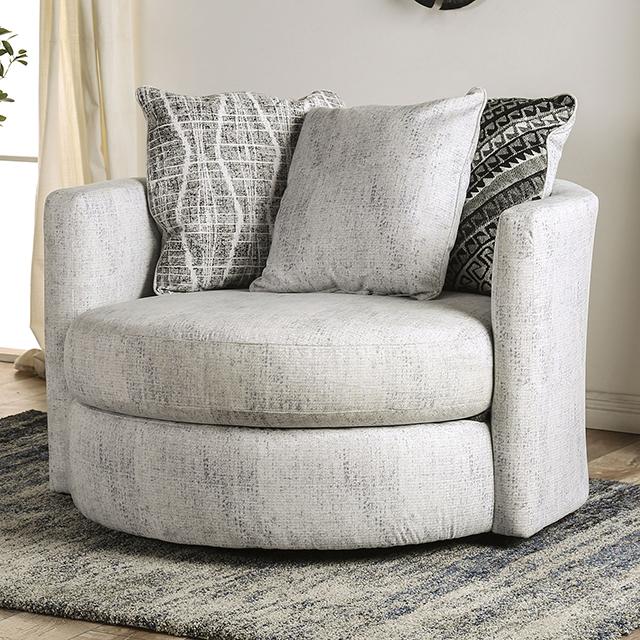 EIMEAR Swivel Chair, Off-white/Black - Furniture Stars (Chicago, IL)