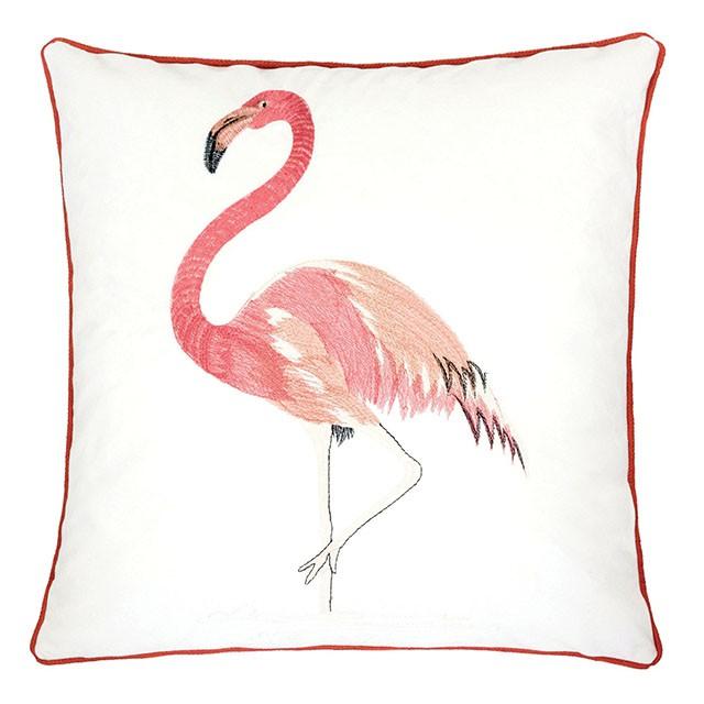 Lina Flamingo 20" X 20" Pillow, Single Flamingo - Furniture Stars (Chicago, IL)