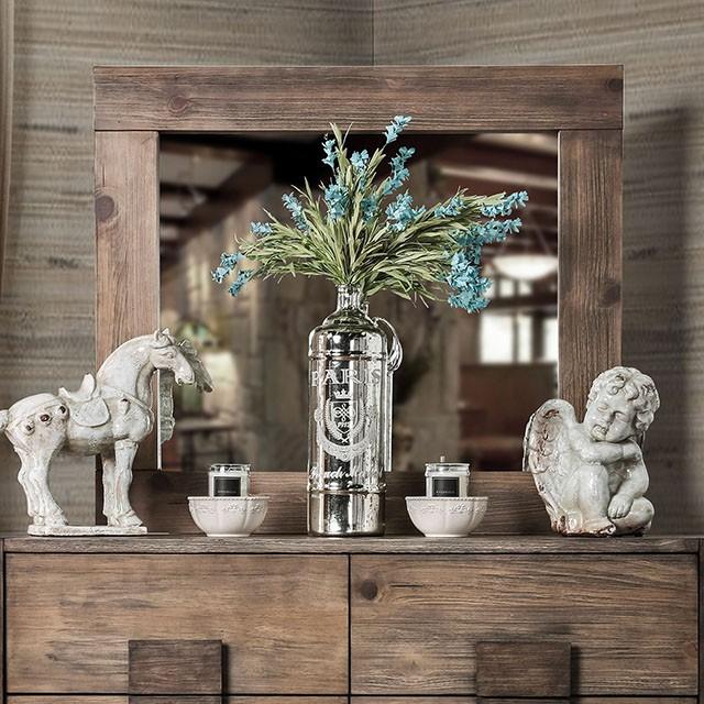 AVEIRO Rustic Natural Tone Mirror - Furniture Stars (Chicago, IL)