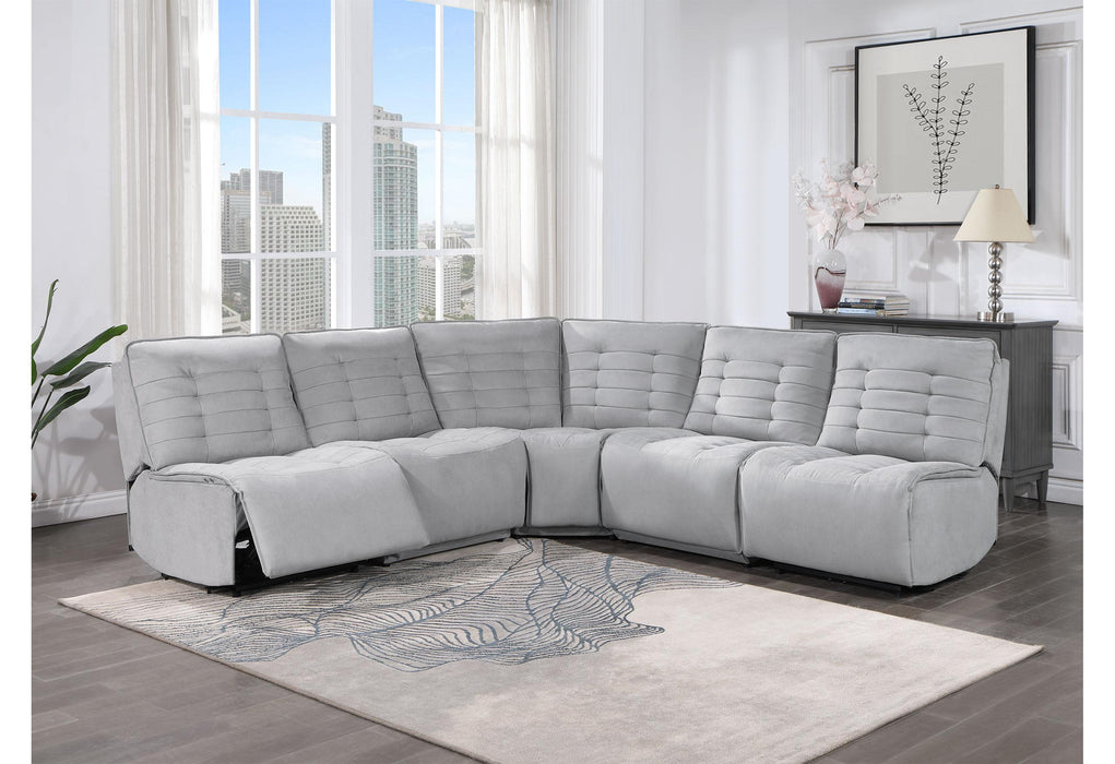 BUILD IT YOUR WAY U6066 GREY 4 SEATER (2 POWER) - Furniture Stars (Chicago, IL)