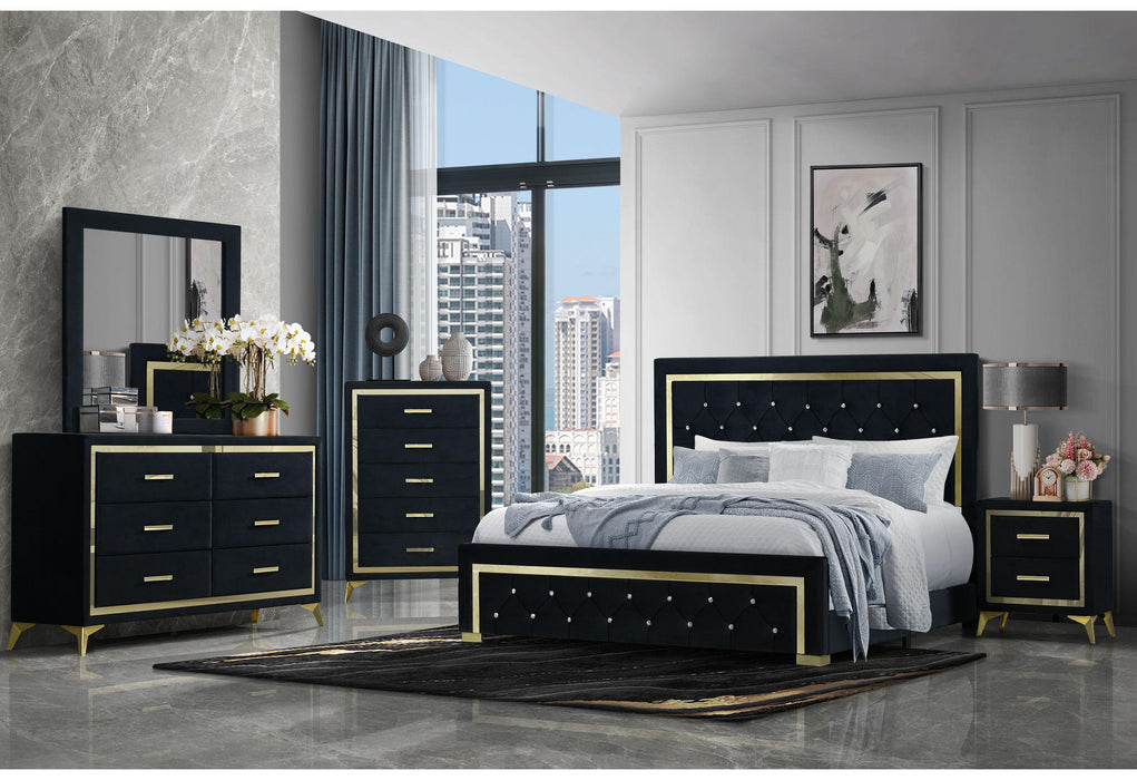 KINGDOM BLACK QUEEN BED GROUP - Furniture Stars (Chicago, IL)