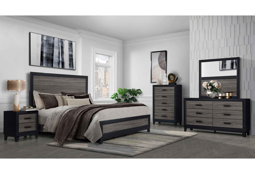 LISBON GREY/BLACK KING BED GROUP - Furniture Stars (Chicago, IL)