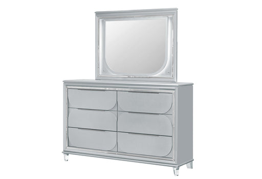 CALEB SILVER MIRROR WITH LED - Furniture Stars (Chicago, IL)