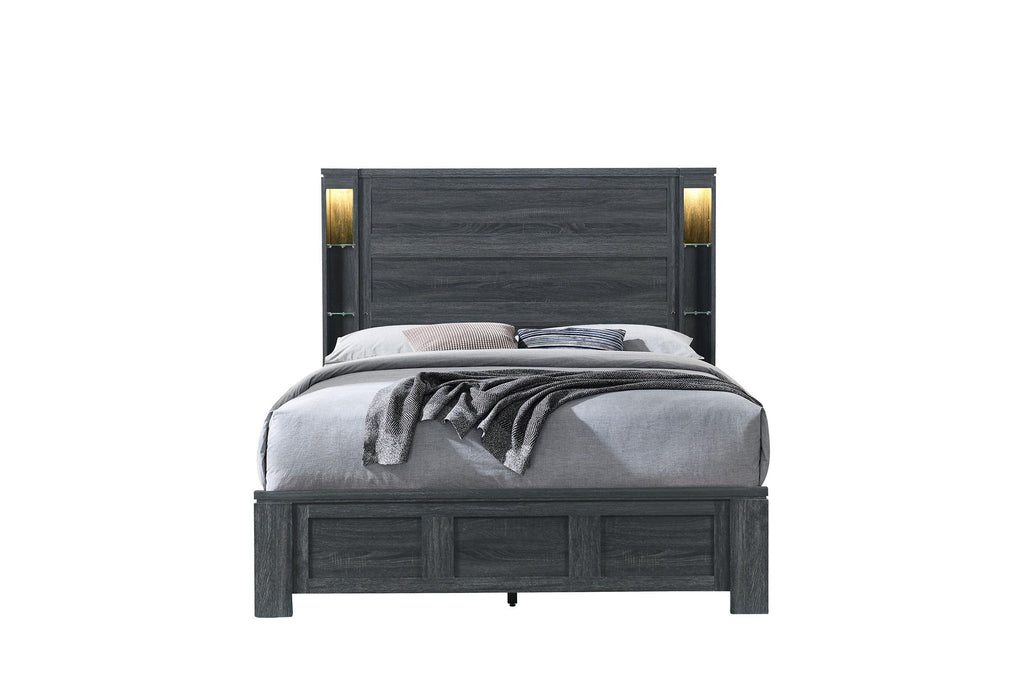CYPRESS DARK GREY QUEEN BED - Furniture Stars (Chicago, IL)