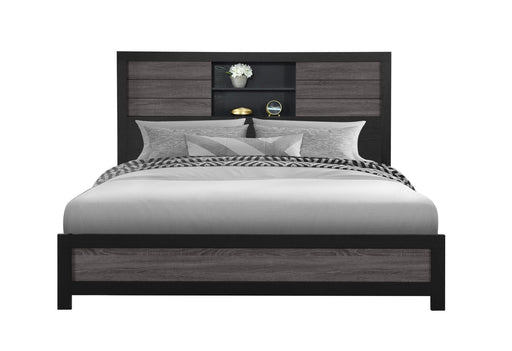 LISBON GREY/BLACK BOOKCASE KING BED - Furniture Stars (Chicago, IL)