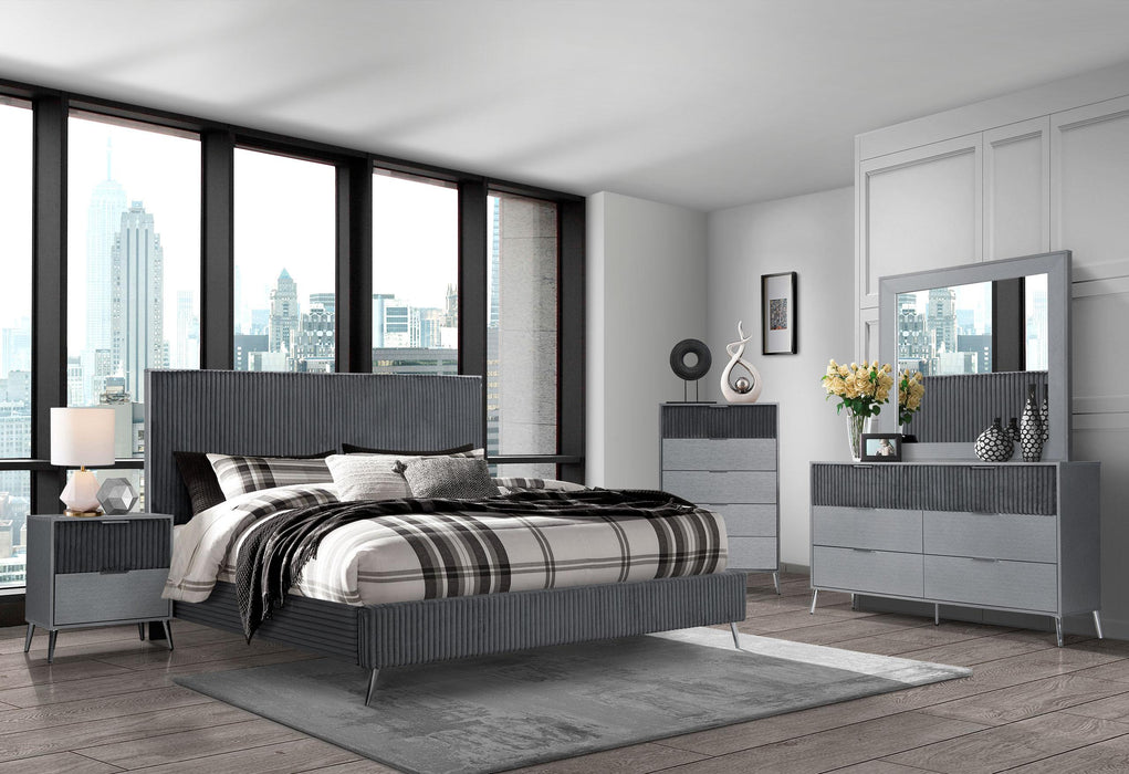 ENZO DARK GREY QUEEN BED GROUP - Furniture Stars (Chicago, IL)