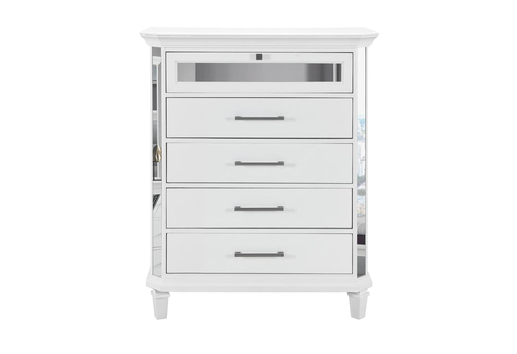 MARCO METALLIC WHITE CHEST - Furniture Stars (Chicago, IL)