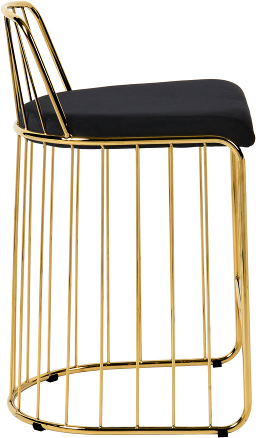 Gio Black Velvet Stool - Furniture Stars (Chicago, IL)