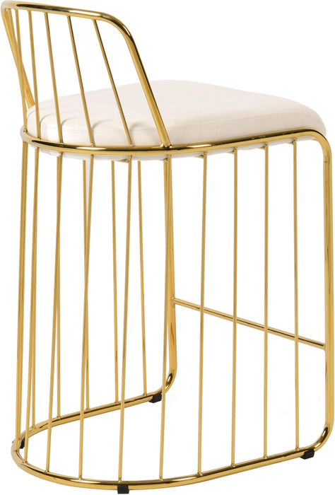 Gio Cream Velvet Stool - Furniture Stars (Chicago, IL)
