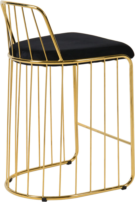 Gio Black Velvet Stool - Furniture Stars (Chicago, IL)