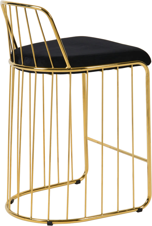 Gio Black Velvet Stool - Furniture Stars (Chicago, IL)