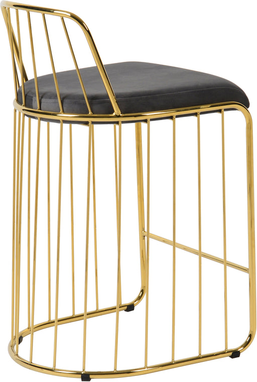 Gio Grey Velvet Stool - Furniture Stars (Chicago, IL)