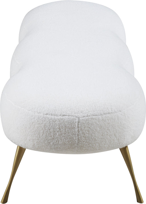 Nube White Faux Sheepskin Fur Bench - Furniture Stars (Chicago, IL)
