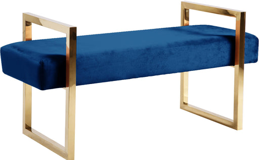 Olivia Navy Velvet Bench - Furniture Stars (Chicago, IL)