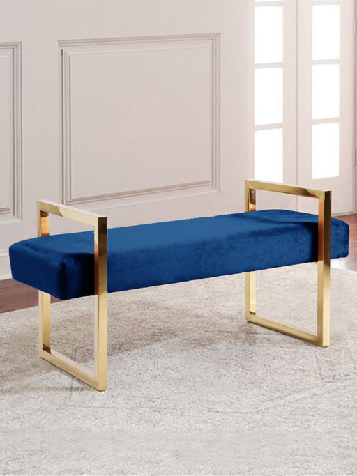 Olivia Navy Velvet Bench - Furniture Stars (Chicago, IL)