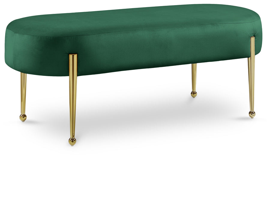 Gia Green Velvet Bench - Furniture Stars (Chicago, IL)