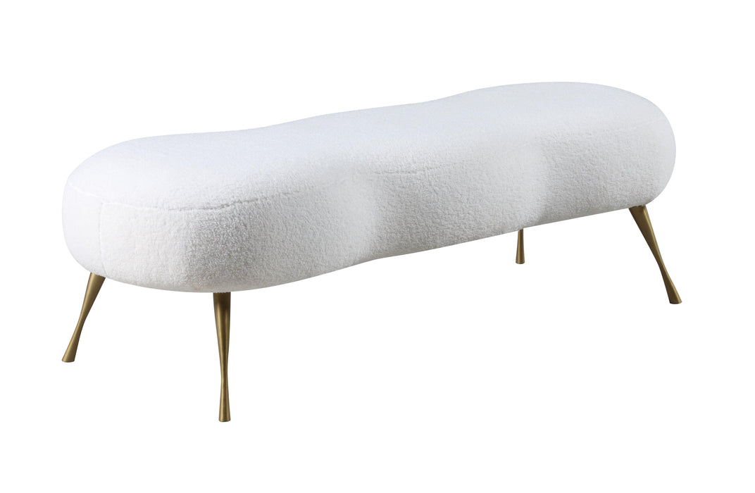 Nube White Faux Sheepskin Fur Bench - Furniture Stars (Chicago, IL)
