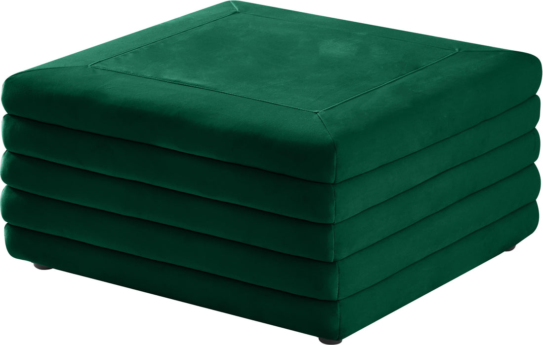 Lorenzo Green Velvet Ottoman - Furniture Stars (Chicago, IL)