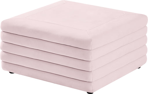 Lorenzo Pink Velvet Ottoman - Furniture Stars (Chicago, IL)