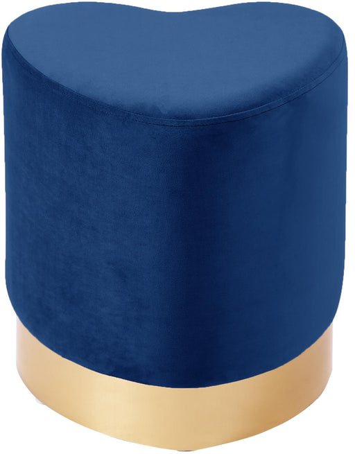 Heart Navy Velvet Ottoman/Stool - Furniture Stars (Chicago, IL)