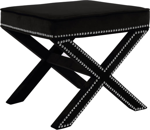 Nixon Black Velvet Ottoman/Bench - Furniture Stars (Chicago, IL)