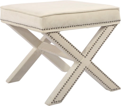 Nixon Cream Velvet Ottoman/Bench - Furniture Stars (Chicago, IL)