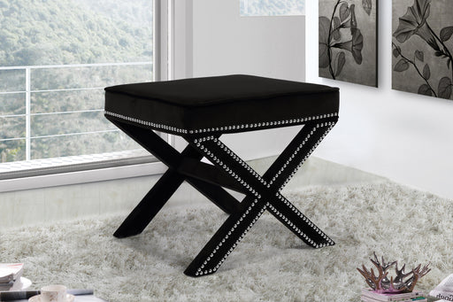 Nixon Black Velvet Ottoman/Bench - Furniture Stars (Chicago, IL)