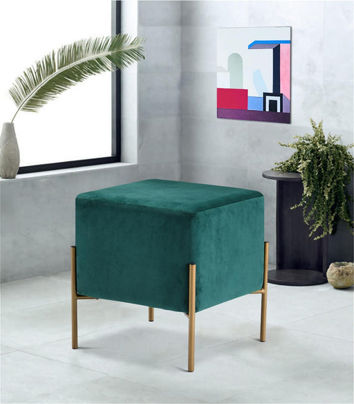 Isla Green Velvet Ottoman/Stool - Furniture Stars (Chicago, IL)
