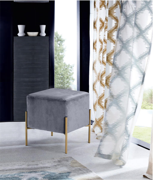 Isla Grey Velvet Ottoman/Stool - Furniture Stars (Chicago, IL)