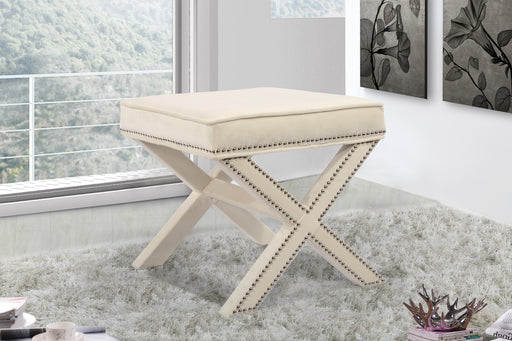 Nixon Cream Velvet Ottoman/Bench - Furniture Stars (Chicago, IL)