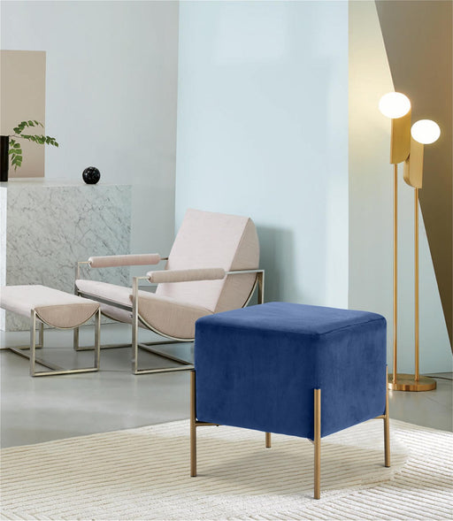 Isla Navy Velvet Ottoman/Stool - Furniture Stars (Chicago, IL)