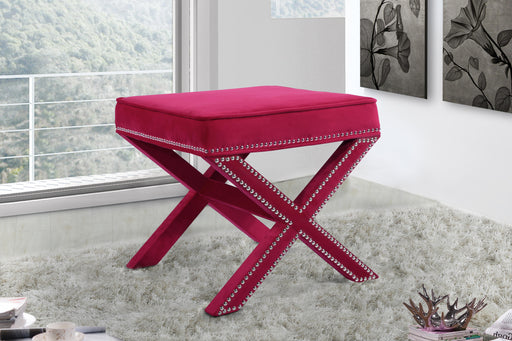 Nixon Pink Velvet Ottoman/Bench - Furniture Stars (Chicago, IL)
