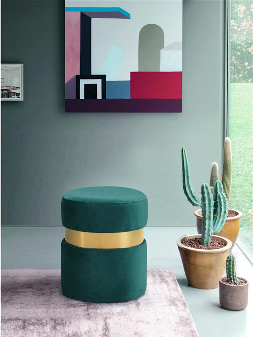 Hailey Green Velvet Ottoman/Stool - Furniture Stars (Chicago, IL)