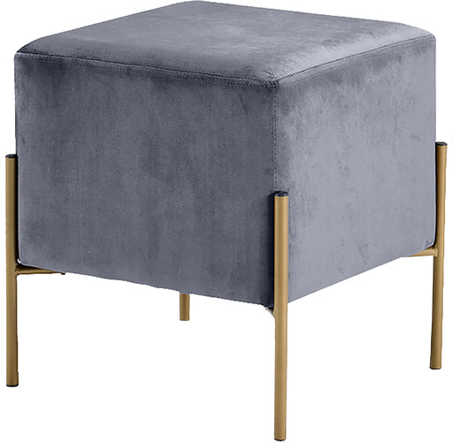 Isla Grey Velvet Ottoman/Stool - Furniture Stars (Chicago, IL)