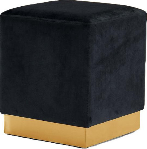 Jax Black Velvet Ottoman/Stool - Furniture Stars (Chicago, IL)