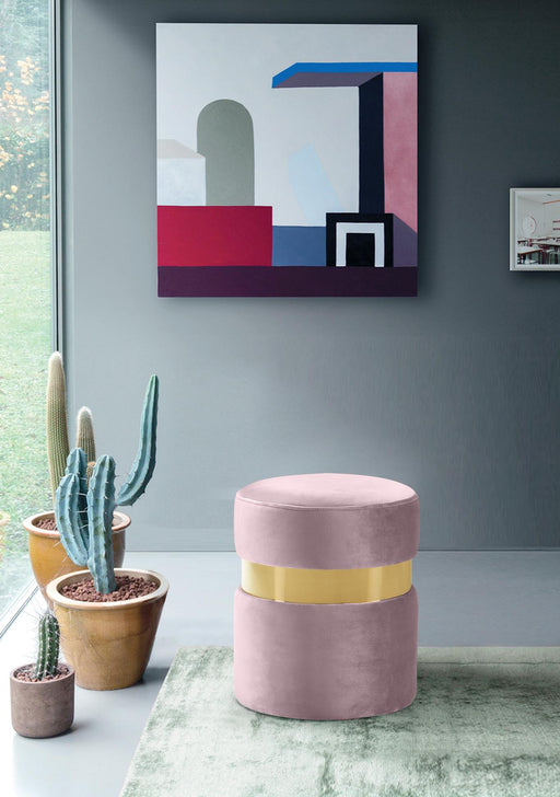 Hailey Pink Velvet Ottoman/Stool - Furniture Stars (Chicago, IL)