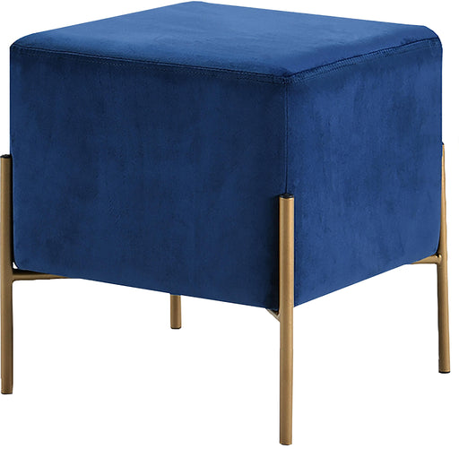 Isla Navy Velvet Ottoman/Stool - Furniture Stars (Chicago, IL)